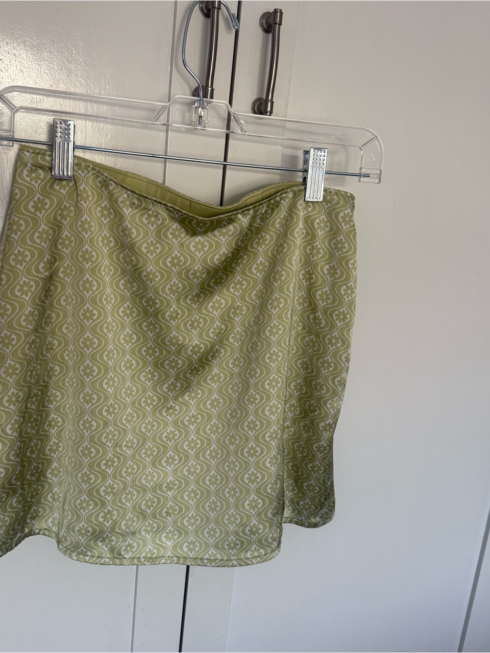 Hollister Light Green Patterned Mini Skirt